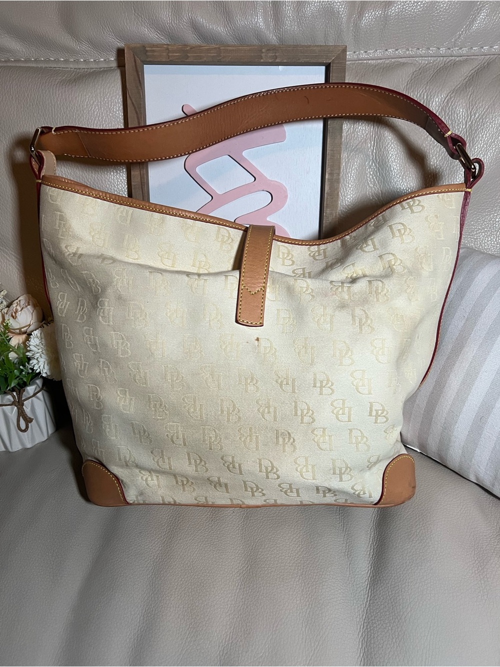 Vintage Dooney & Bourke Monogram Hobo Buckle Bag - Picture 3 of 12